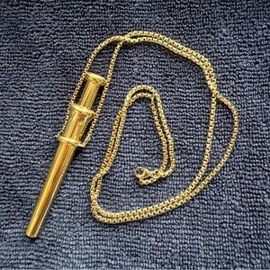 Incognito Large Bump Straw Pendant Necklace Snuff Tool Jewelry SNOGO Clone gold
